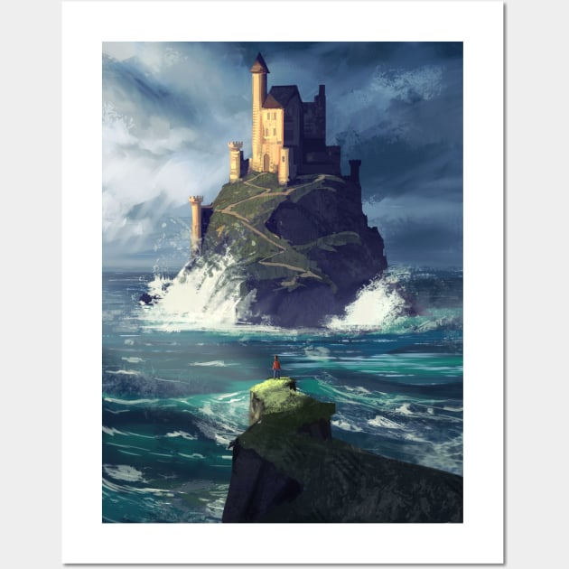 Castle by the sea Wall Art by Jean Gueissaz